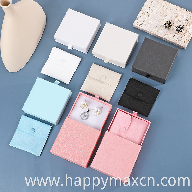 recycled jewelry custom Logo Printed Jewellery Packaging Boxes Jewelry White Drawer Paper Box Gift Sliding Set